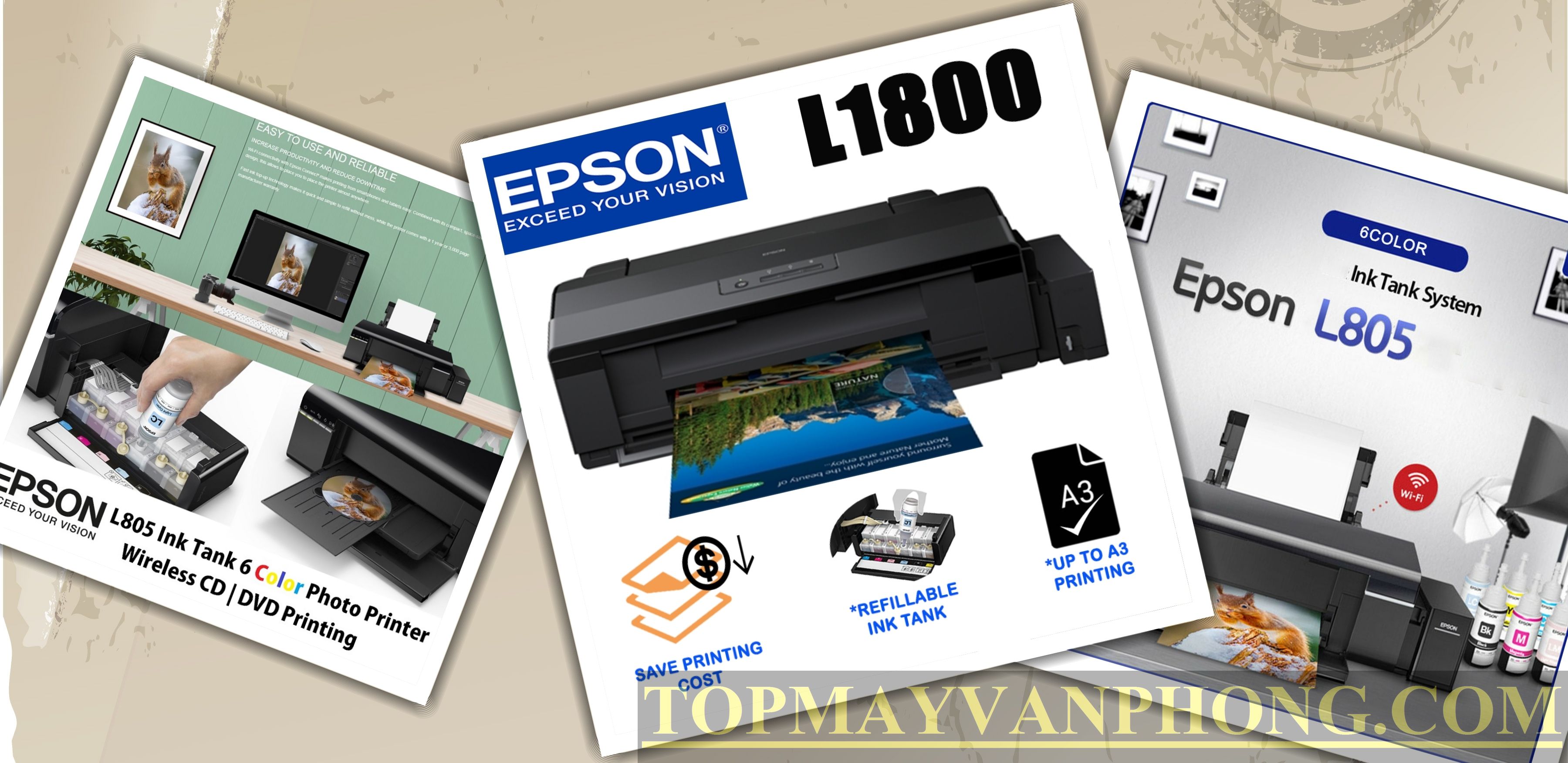Epson L805 và Epson L1800 - 2 dòng máy in phun Epson 6 màu sắc nét (update 2022)